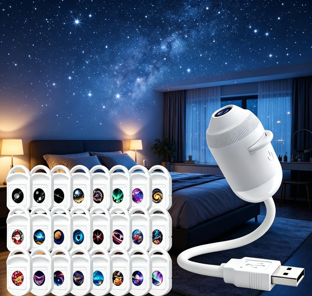 USB Starry Sky Projector Light – LED Galaxy Night Light for Car, Bedroom & Home