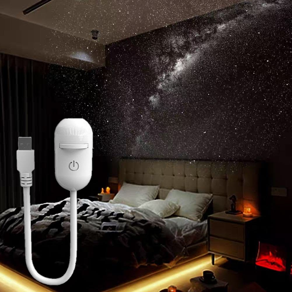 USB Starry Sky Projector Light – LED Galaxy Night Light for Car, Bedroom & Home