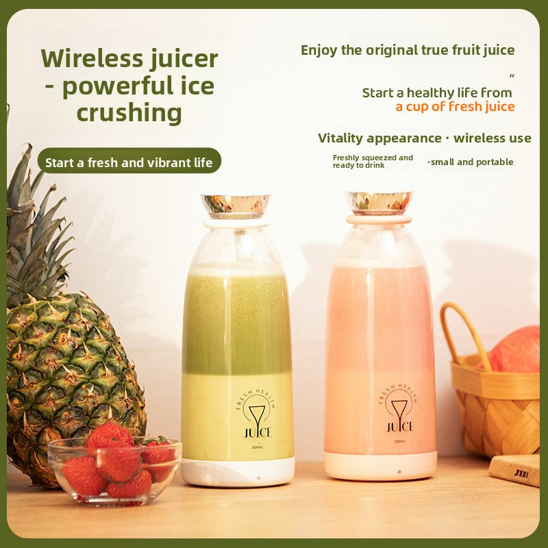 Wireless Portable Juicer Blender – USB Rechargeable Personal Juice & Ice Crusher Bottle (500mL)