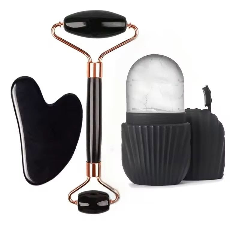 1/2/3pcs Ice Face Roller Facial Skincare Ice Roller Facial Roller GuaSha Face Tool Set Face Massage Roller Lifting Contouring