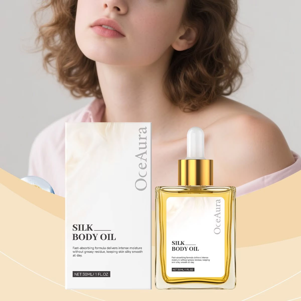 GODA Silk Body Oil – Pheromone-Infused Hydrating Body Oil with Jojoba, Argan & Almond Oil (50ml/1.7fl oz)