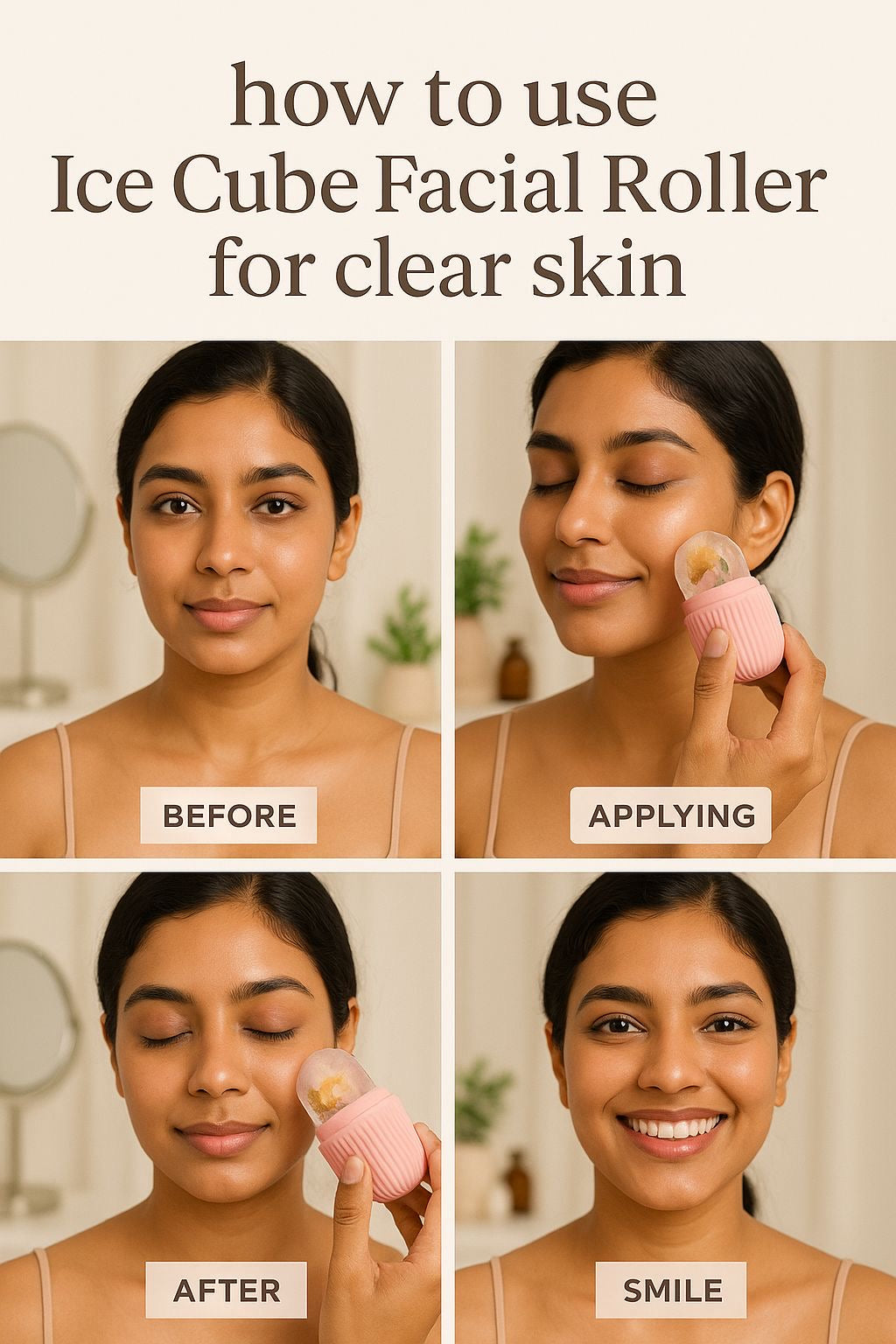 Facial Ice Roller – Cooling Skin Massager for De-Puffing & Pore Care