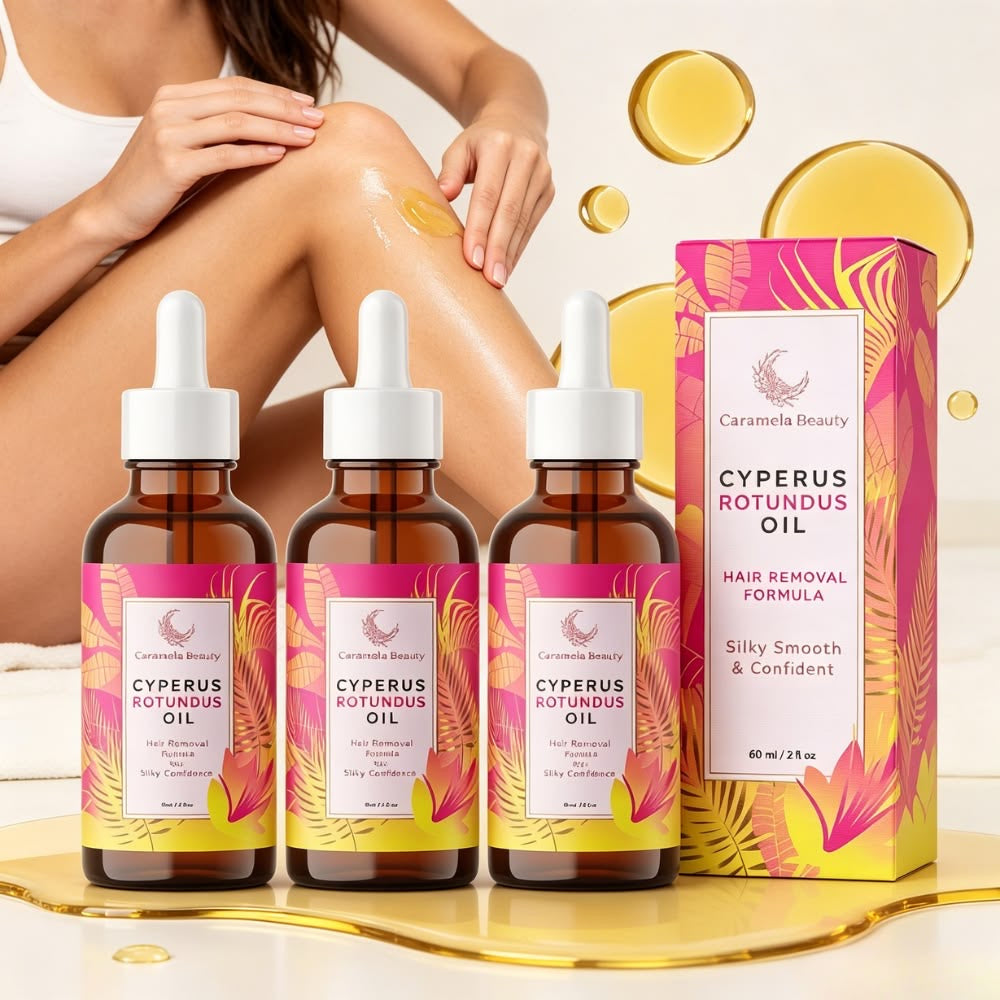 Caramela Beauty Cyperus Rotundus Hair Removal Oil – Silky Smooth Skin Formula, 60ml