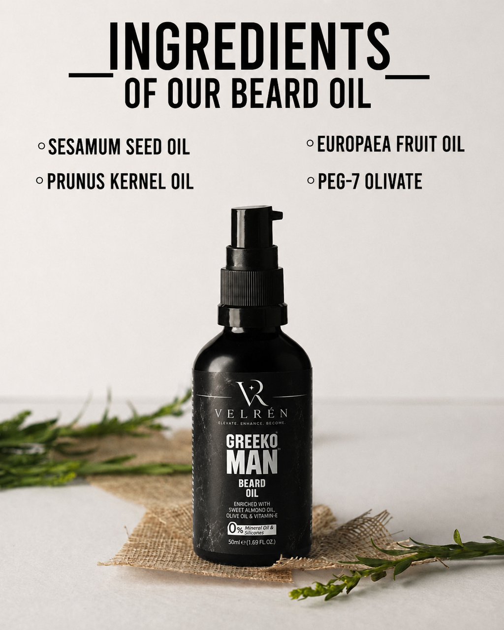 VELRÉN Beard Oil – Premium Nourishing & Conditioning Beard Oil (50ml)