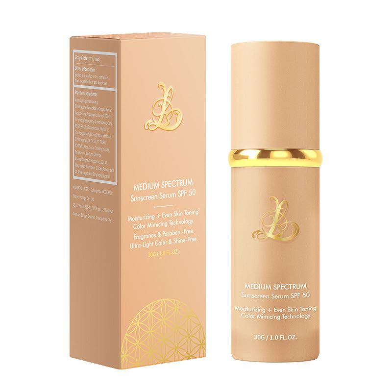Medium Spectrum Sunscreen Serum SPF 50 – Color-Adapting Liquid Foundation with Glow Boost & Skin Toning (30g/1.0fl oz)